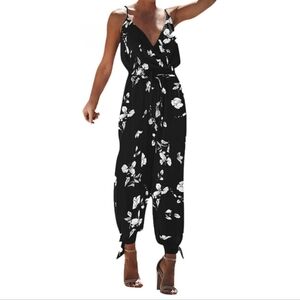 V Neck floral Jumpsuit